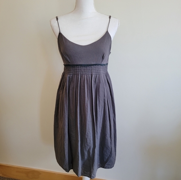 James Perse Dresses & Skirts - James Perse Cotton Smocked Waist Spaghetti Strap Dress in Gray, Size 3